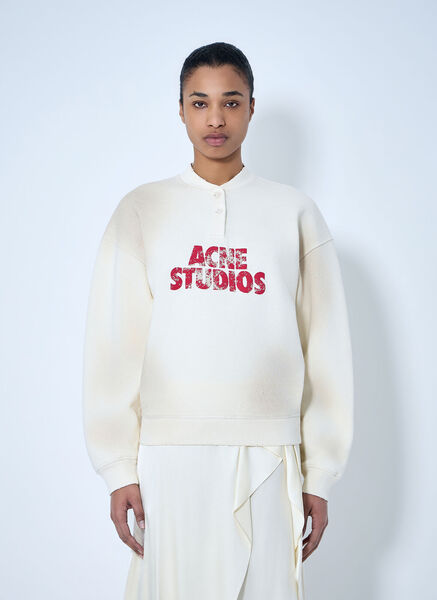  Acne Studios Acne Studios Logo Embroidered Sweatshirt - Frau Sweatshirts Cream L 