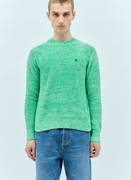  Acne Studios Acne Studios Textured Knit Sweater - Mann Strick Green Xxl 