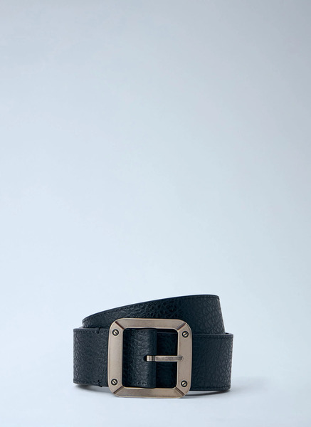  Acne Studios Acne Studios Textured Reversible Leather Belt - Frau Gürtel Black S 