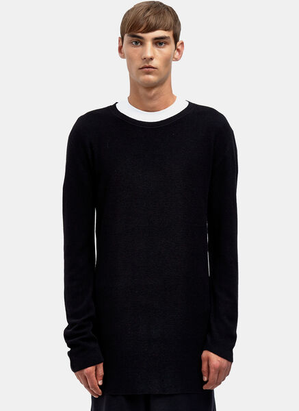  Aiezen Aiezen Aiezen Männer Langer, Quadratisch Gerippter Pullover - Mann  Black Medium 