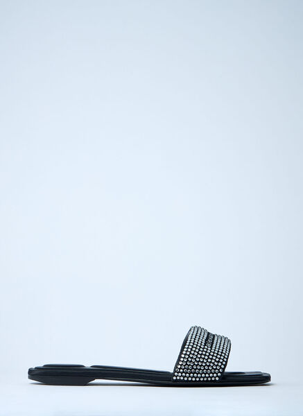  Alexander Wang Alexander Wang Embellished Logo Motif Slides - Frau Slides Black Eu - 36 