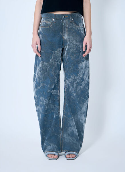  Alexander Wang Alexander Wang Low Rise Clouding Flocking Jeans - Frau Jeans Grey 27 