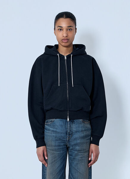  Alexander Wang Alexander Wang Zip-front Hooded Sweatshirt - Frau Sweatshirts Black Xs 