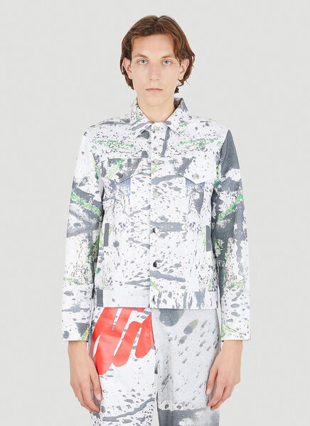 Alive & More Alive & More Splatter Print Overshirt Jacket - Mann Jacken White M 