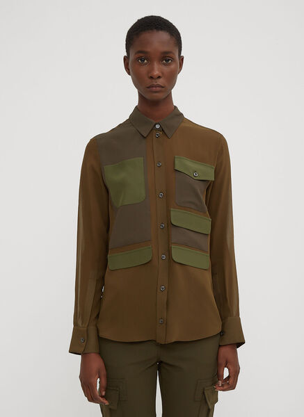  Altuzarra Altuzarra Havens Patched Shirt - Frau Hemden Green Fr - 38 