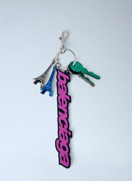  Balenciaga Balenciaga Biker Logo Keychain - Frau Schlüsselringe Pink One Size 