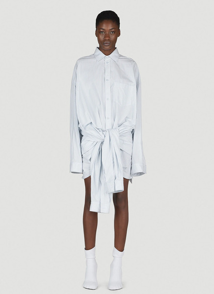  Balenciaga Balenciaga Double Pin-stripe Shirt - Frau Hemden Light Blue 2 