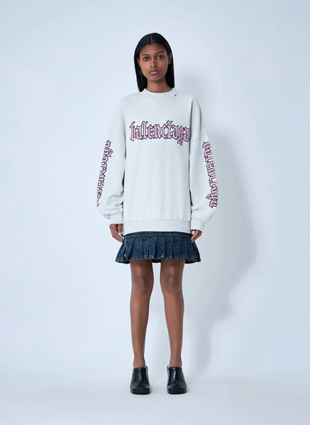  Balenciaga Balenciaga Logo Motif Sweatshirt Dress - Frau Kleider White 2 