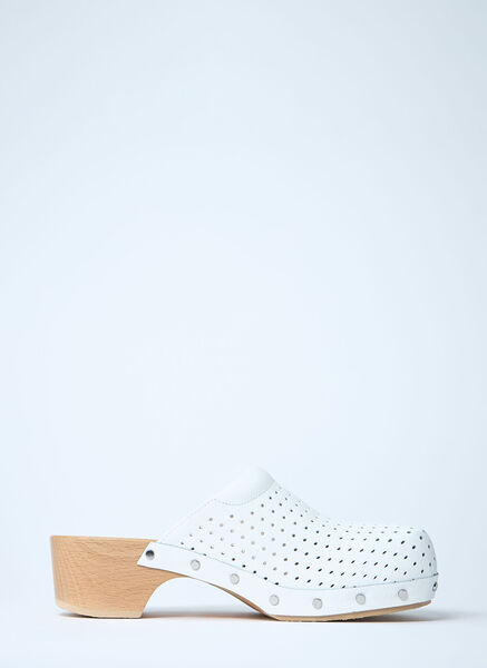  Balenciaga Balenciaga Perforated Heeled Clogs - Frau Slip Ons White Eu - 38 