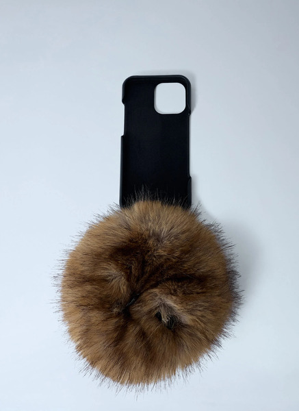  Balenciaga Balenciaga Tech Phone Case With Faux Fur Embellishment - Frau Collectibles Beige One Size 