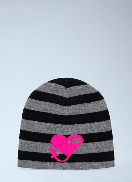  B.eautiful B.eautiful Striped Knit Beanie - Mann Hats Grey One Size 