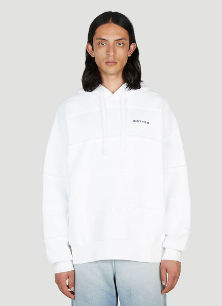  Botter Botter Raw Edge Logo Hooded Sweatshirt - Mann Sweatshirts White M 