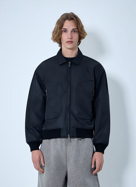  Brain Dead Brain Dead Collared Zip-front Jacket - Mann Jacken Black Xl 