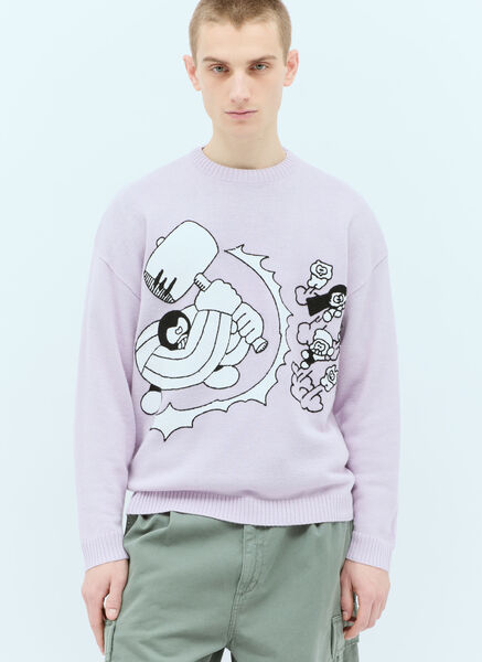  Brain Dead Brain Dead Hammer Sweater - Mann Strick Lilac L 