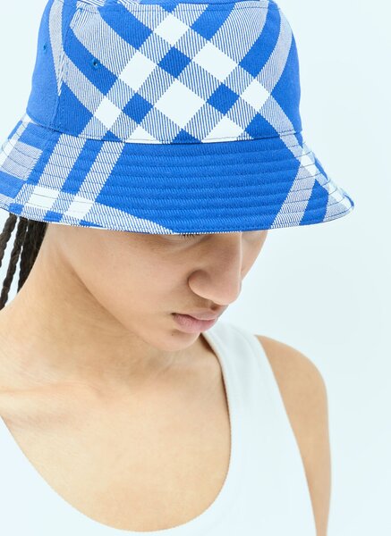  Burberry Burberry Check Bucket Hat - Frau Hats Blue S 