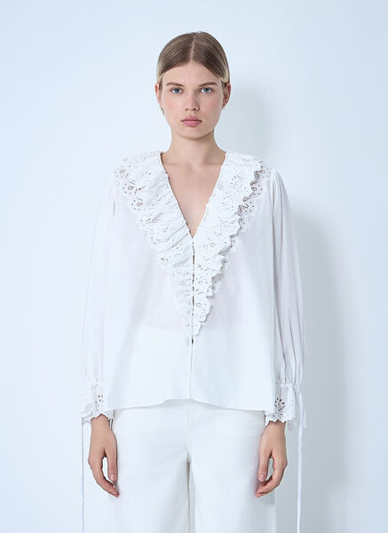  Chloé Chloé Frill Top - Frau Tops White Fr - 36 