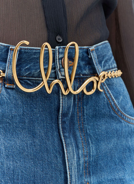  Chloé Chloé Iconic Small Belt - Frau Gürtel Gold One Size 