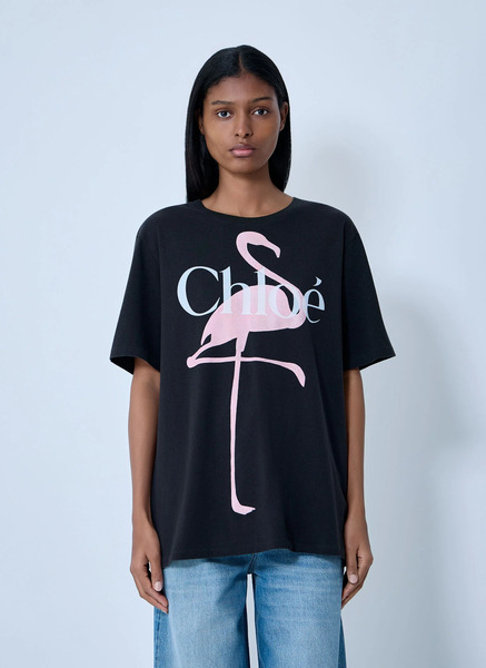  Chloé Chloé Logo Motif T-shirt - Frau T-shirts Grey S 