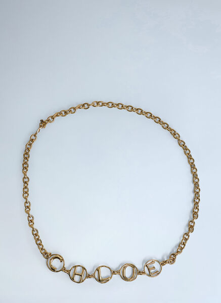  Chloé Chloé Script Jewelry Belt - Frau Gürtel Gold One Size 