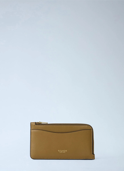  Coach Coach New York Zip Card Case - Frau Geldbörsen & Kartenhalter Khaki One Size 
