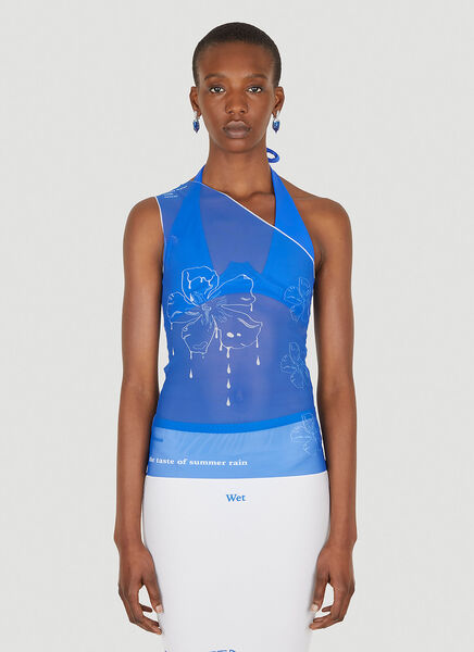  Di Petsa Di Petsa Sweet Nectar One Shoulder Top - Frau Tops Blue Xs 