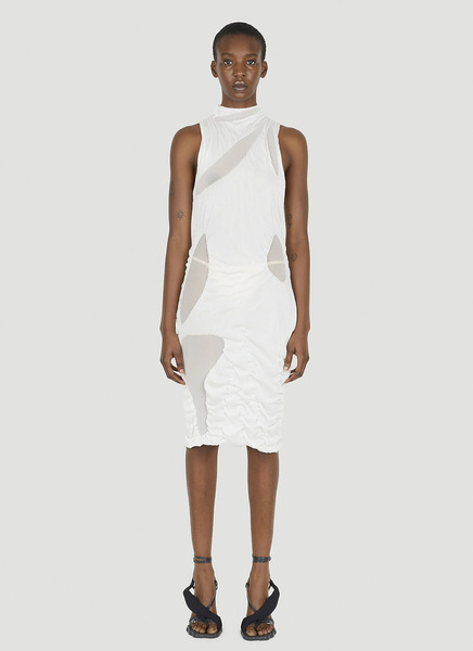  Di Petsa Di Petsa Wet Look Mini Dress - Frau Kleider White S 