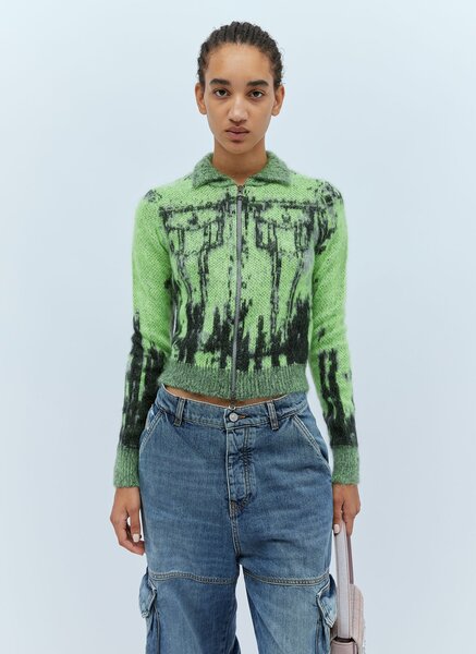 Diesel Diesel M-taphos Fuzzy Sweater - Frau Strick Green S 