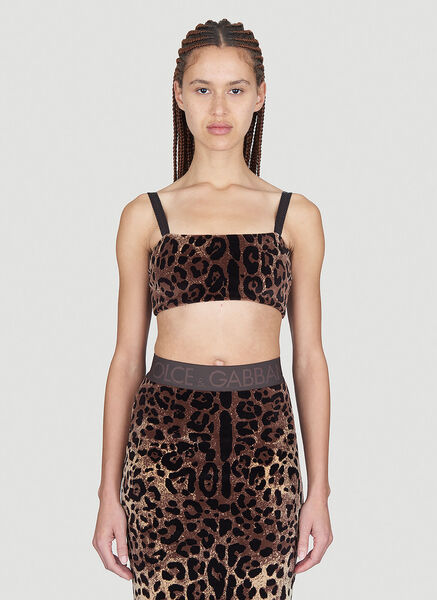  Dolce & Gabbana Dolce & Gabbana Leopard Print Crop Top - Frau Tops Brown It - 40 
