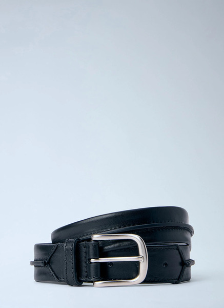  Dries Van Noten Dries Van Noten Embossead Seam Leather Belt - Mann Gürtel Black 105 