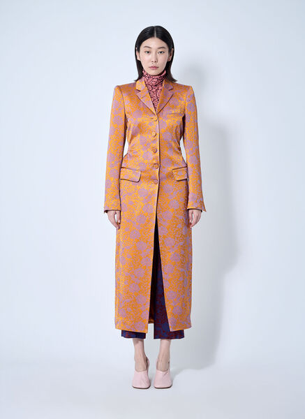  Dries Van Noten Dries Van Noten Embroidered Coat - Frau Mäntel Orange Fr - 36 