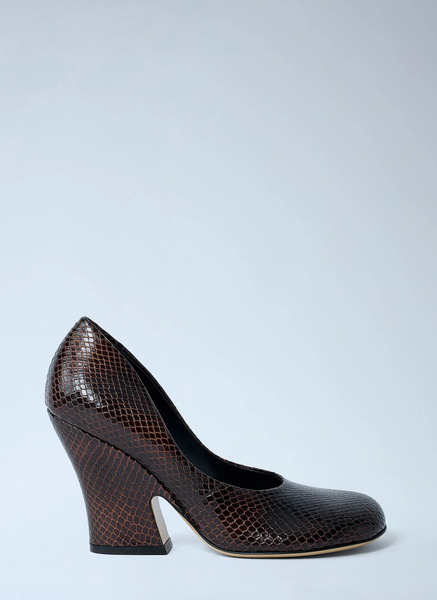  Dries Van Noten Dries Van Noten Python-embossed Leather Wedge Pumps - Frau Heels Dark Brown Eu - 40 
