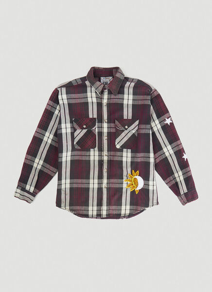  Drx Farmaxy For Ln-cc Drx Farmaxy For Ln-cc Scalloped Flannel Shirt -  Hemden Burgundy M 