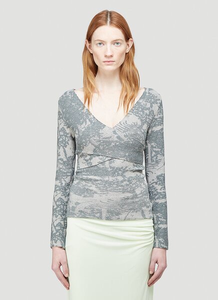  Eckhaus Latta Eckhaus Latta Poison Wrap Top - Frau Tops Grey M 