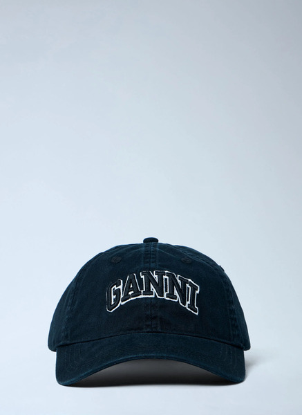  Ganni Ganni Logo Motif Baseball Cap - Frau Hats Black One Size 