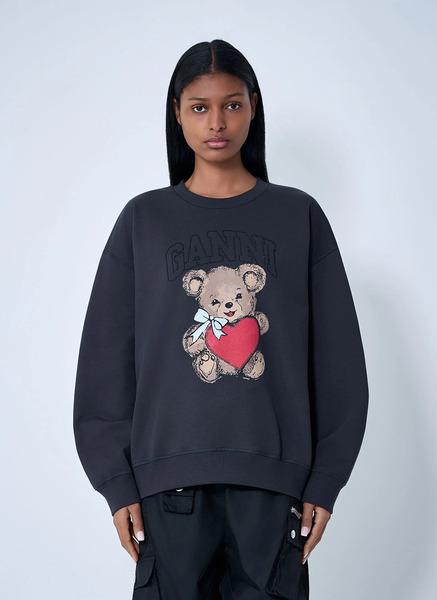  Ganni Ganni Logo Motif Sweatshirt - Frau Sweatshirts Black S 
