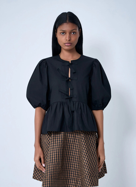  Ganni Ganni Peplum Blouse - Frau Hemden Black Fr - 36 