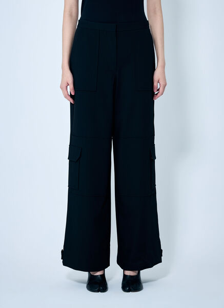  Ganni Ganni Solid Twill Suiting Cargo Pants - Frau Hosen Black Fr - 36 