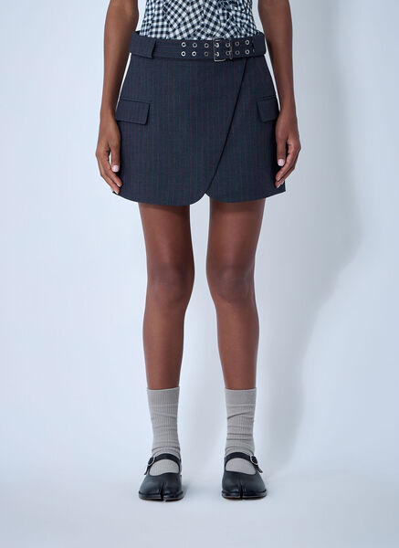  Ganni Ganni Stretch Stripe Mini Skirt - Frau Röcke Grey It - 38 