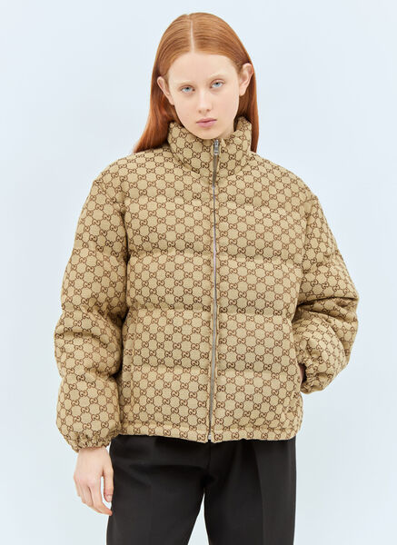  Gucci Gucci Gg Canvas Bomber Jacket - Frau Jacken Beige It - 38 
