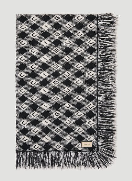  Gucci Gucci Gg Check Blanket -  Textiles Black One Size 