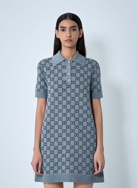  Gucci Gucci Polo Mini Dress - Frau Kleider Grey M 