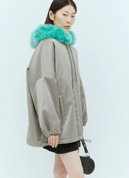  Gucci Gucci Satin Bomber Jacket - Frau Jacken Grey It - 40 
