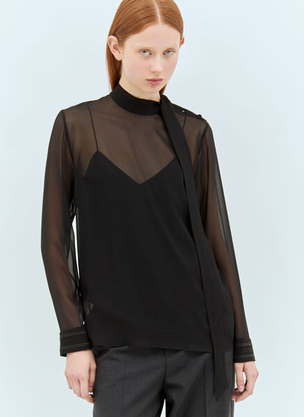  Gucci Gucci Silk Georgette Blouse - Frau Tops Black It - 42 