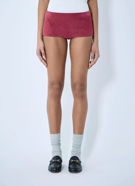  Gucci Gucci Suede Mini Shorts - Frau Shorts Red It - 40 