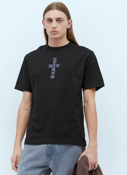  Ice & Techno Ice & Techno Cross Logo Print T-shirt - Mann T-shirts Black M 