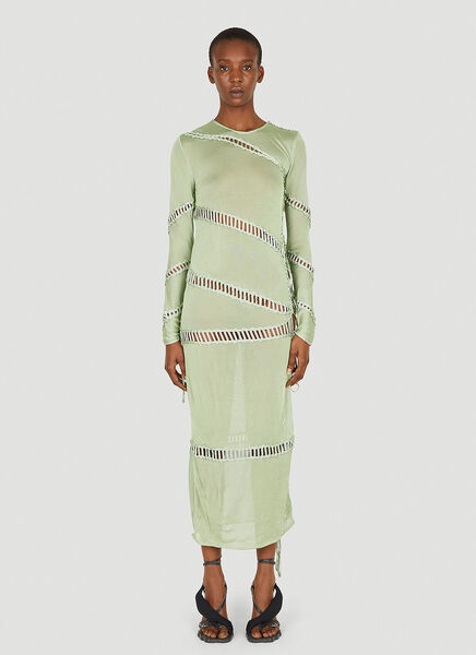  Isa Boulder Isa Boulder Puzzle Long Sleeve Dress - Frau Kleider Green Xs 