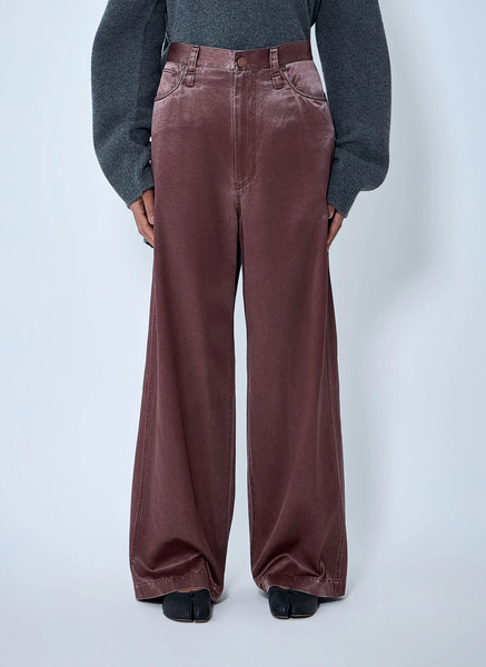  Issey Miyake Issey Miyake Satin Wide-leg Jeans - Frau Jeans Brown 2 