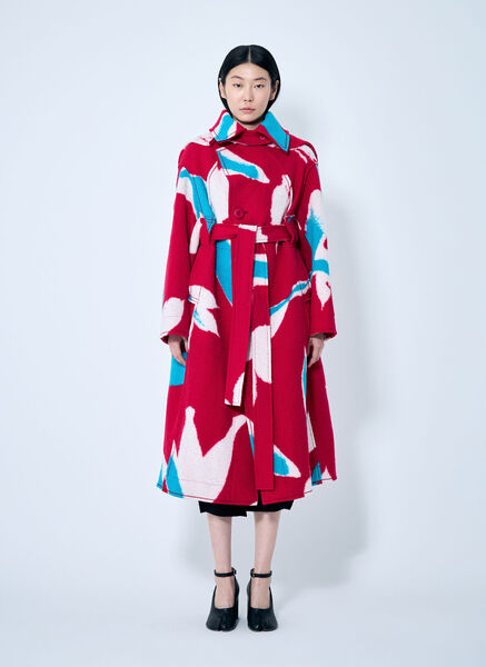  Issey Miyake Issey Miyake Vigor Long Coat - Frau Mäntel Red 1 