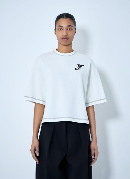  Jacquemus Jacquemus Logo Embroidered Boxy T-shirt - Frau T-shirts White Xs 