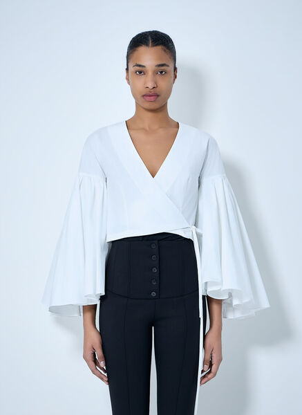  Jacquemus Jacquemus V-neck Wrap Blouse - Frau Tops White Fr - 36 
